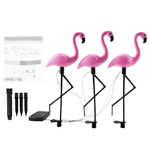 Ymiko Outdoor Solar Garden Lights, Solar Flamingo Decorative Light Pathway Light Stake Lights for Patio, Yard, Driveway
