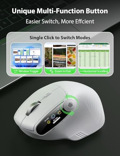 Transformers Vertical Ergonomic Mouse with LED Screen & Knob Control White - image 4