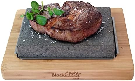 Black Rock Grill Hot Stone Cooking, Steak Stone - Lava Stone Grill, Cooking Set