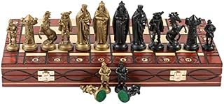 Master of Chess ANCIENT ARMIES Black & Gold Edition Chess Set 41cm / 16" Wooden Chess Board / Plastic Pieces for Adults and for Kids (MEDIEVAL)