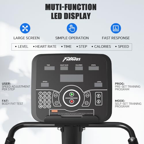 SPART Stair Stepper with LED Screen, Commercial Grade Stepmill Exercise Machine, 15 Speed Levels Stair Climber Stepping Exercise Machine for Cardio Workouts Home Gym, 15-164 Steps/Minute, Black