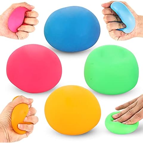 4 Pack Stress Ball for Kids and Adults Slow Rising Balls Sensory Fidget Toy Anxiety Stress Relief Squeezing Balls Calming Tool, Vent Mood and Improve Focus, Soft Squishy Ball Hand Grip Pressure Ball Cover