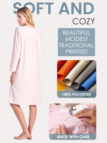 Image of Casual Nights Women's Cozy Long Sleeve Fleece Nightgown