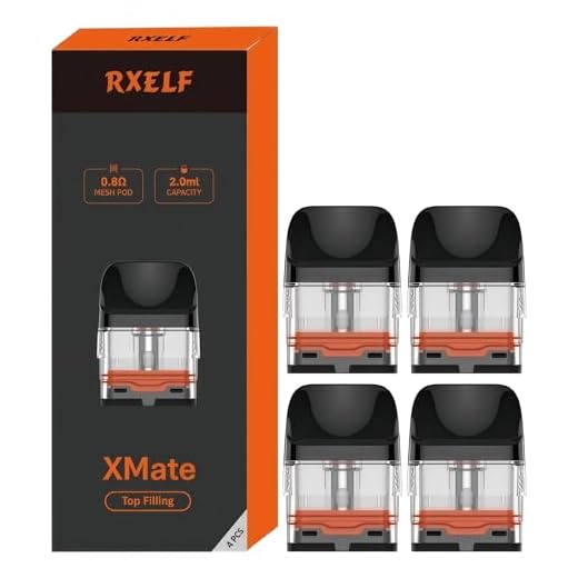 RXELF XMATE XROS Replacement Pods [0.8 ohm] 4 Pack - for XROS 4 Kits, XROS 5 Kits, Xros Vape Kits, Built-in Mesh Coil, Top Fill, Leakproof Design, Rich Flavour - No Nicotine