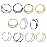 Ipetboom 11 Piezas Anillo de Nariz de Luna Creativo Joyería de Moda de Acero Inoxidable Clip de Nariz de Doble