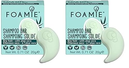Foamie Shampoo solido per capelli secchi con aloe vera e olio di mandorle che idrata intensamente i capelli secchi shampoo 100% vegano e senza plastica 20 g (Confezione da 2)