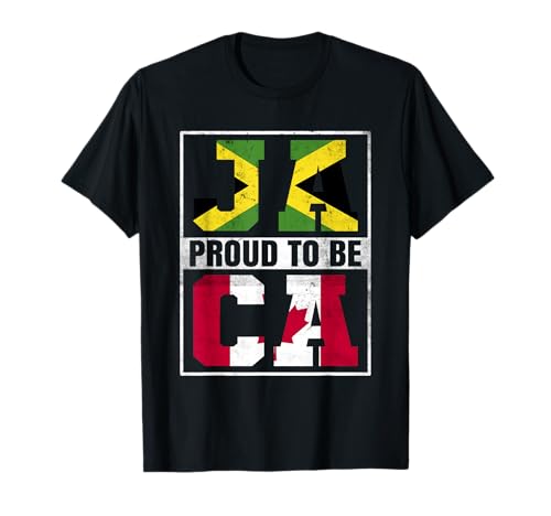 Proud Jamaican Canadian Mix Jamaica and Canada Heritage T-Shirt
