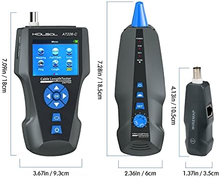 Network Cable Tester, Network Tester with TDR, Network Toner Tester with AC Filter, AT278 Multi-Functional Wire Tracker for RJ45, RJ11, BNC, Metal Cable, PING/POE
