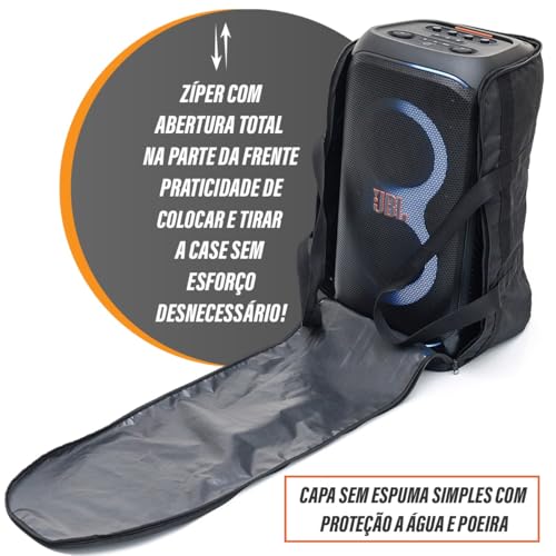 Capa Case Bag Compatível com Som Partybox 320 Lançamento Sem Espuma Proteção Anti Respingos e Poeira