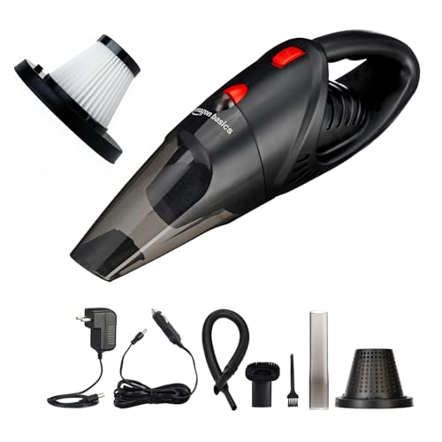 Image of Amazon Basics Cordless Vacuum Cleaner for Car & Home | Powerful Suction | Dual Mode, 7600mAh Rechargeable Battery & 12V DC Car Port | High Power Portable Lightweight Wireless Vacuum | Black