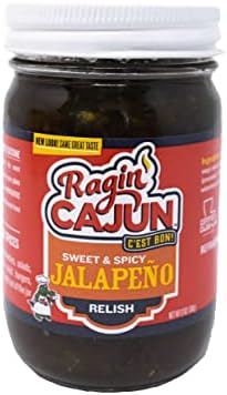 Ragin' Cajun Spicy Sweet Jalapeño Relish - 12 fl oz (Pack of 1) - Add a Pop of Heat and Flavor to Your Meals