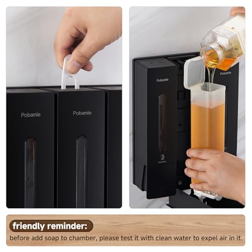 Pobamle B0D9L725W4 1984 Shower Soap Dispenser Bathroom Set Shampoo Conditioner Body Wash Dispenser Wall Mounted Shower Shampoo Dispenser 3 Chamber No Drill thumb #3