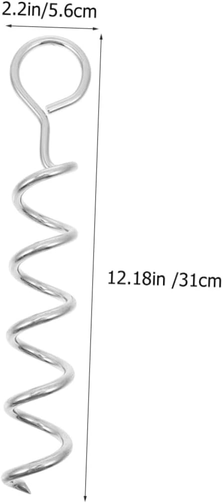 Toyvian Heavy-Duty Metal Dog Stake with Handle, Thick Spiral Ground Anchor for Outdoor Pet Tie-Out, Single Round-Headed Ground Stake Suitable for Yard and Camping Use