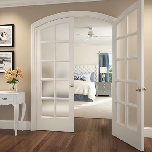 Image of Schlage F170 GEO 619 Georgian Door Knob, One Sided Non-Turning Dummy Door Handle, Satin Nickel