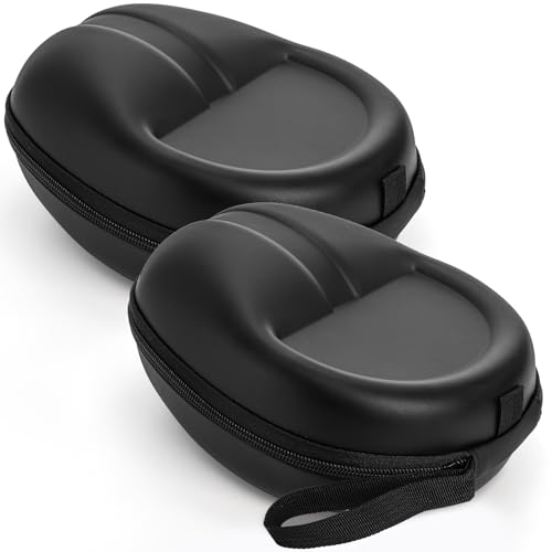 Tosnail 2 Pack Full-Sized Hard Headphone Case - Great Protection for Audio Technica, Beats, Sony and More - Black
