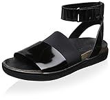 Ateljé 71 Women's Apix Peep Toe Sandal, Black, 6 M US
