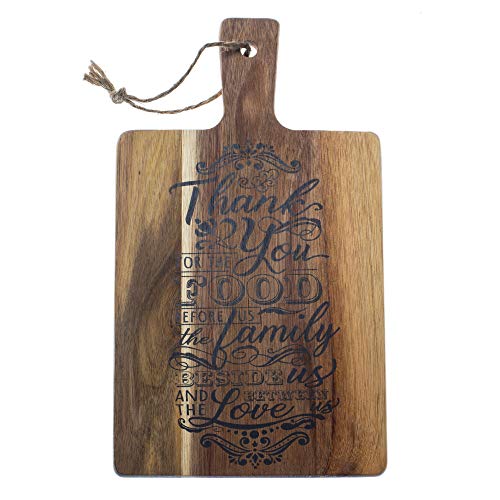 Thank You Food Family Love 8 x 8 Wooden Decorative Cutting Board