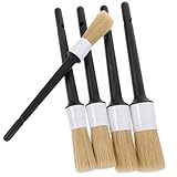 FRCOLOR 5個 猪毛ディテールブラシ 壁ペイントブラシ 車のクリーニング バーベキュークリーニング 丸頭 剛毛クリーニング 木毛クリーニング