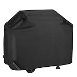 Kainier BBQ Gas Grill Cover Waterproof &Weather Resistant Heavy Duty 58 Inch 3-4 Burners Electric Barbecue Grill Cover Fit Weber, Charbroil, and Other Most Brands of Outdoor Stainless Grill. (Black)