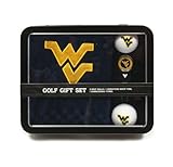 Team Golf NCAA West Virginia Mountaineers Gift Set:Embroidered Golf Towel, 2 Golf Balls, & Divot Tool with Removable Double-Sided Magnetic Ball Marker