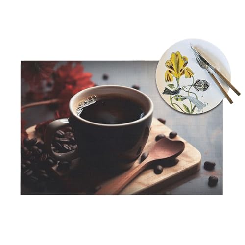 Set de table PVC lavable de qualité supérieure résistant à la chaleur - 8