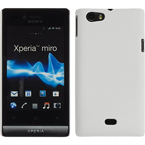 PhoneNatic Coque en Silicone Compatible avec Sony Xperia Miro - gommée Blanc - Cover Cubierta + Films de Protection