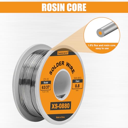 Image of 63 /37 Solder Wire, high Purity no-wash tin-Lead Rosin cored Wire with 1.8% Flux for Electric Soldering (0.8mm 80g)