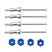 XSYGO Steel Front Rear CVD Axles Drive Shafts Set with Aluminum 7075 Wheel Hex for Arrma 1/18 Granite Grom Mega 380 Brushed 4x4 Monster Truck RTR Upgrade Parts (Silver)