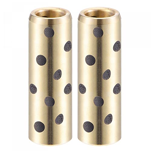 uxcell Sleeve Bearings 8mm Bore 12mm OD 40mm Length Wrapped Oilless Bushings Brass Graphite 2pcs