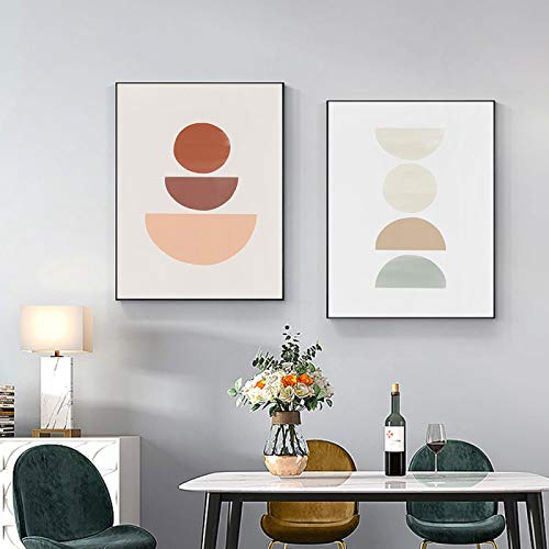 Affiche bohème abstraite pour salon et chambre bébé lot de 2 toiles murales de 70x100 cm