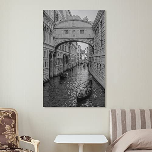 Bridge Of Sighs Venice, Italy Poster Vintage Travel Poster Wall Art Paintings Canvas Wall Decor Home Decor Living Room Decor Aesthetic 24X36Inch(60X90Cm) Frame-Style #TOP6
