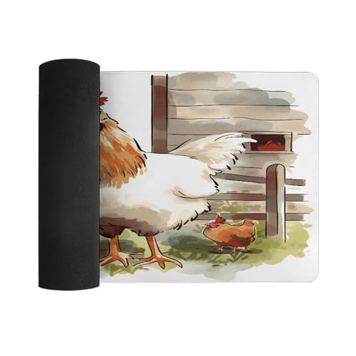 Alfombrilla grande para escritorio con diseño de animales de granja miniatura 3