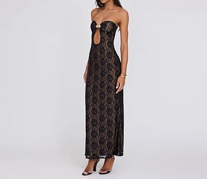 Amazon.com: Women's Shell Buckle Hollow Sexy Strapless One