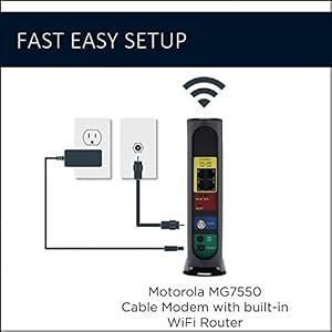 Motorola MG7550 Modem Wi-Fi Router Combo with Power Boost , Approved by Comcast Xfinity, Cox, Charter Spectrum-AC1900 Wi-Fi Speed(16x4 DOCSIS 3.0)-Renewed — photo 3 of 6