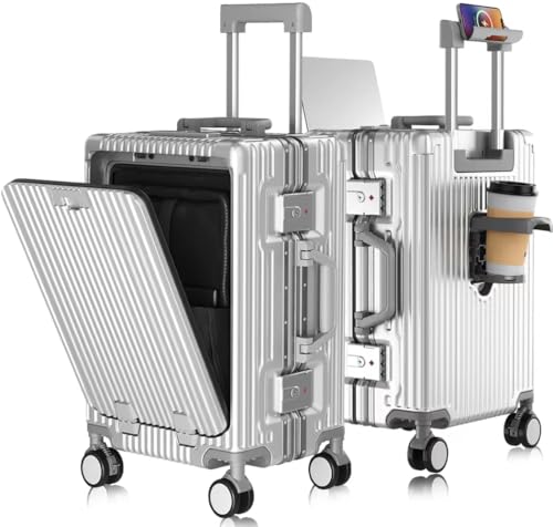 [SnooII] �X�[�c�P�[�X �@���������� ���@�\�t�����g�I�[�v�� �L�����[�P�[�X �X�g�b�p�[�t�� �g�уX�^���h USB�|�[�g�t�� �J�b�v�z���_�[�t�� �B���t�b�N�@�\ ���y�� �ϏՌ� �É� 360�x��] �_�u���L���X�^�[ �A���~�t���[�� �s���APC�ގ� 