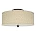 Revel/Kira Home Newport 14" 2-Light Semi-Flush Mount Ceiling Light + Beige Linen Drum Shade, Oil-Rubbed Bronze Finish