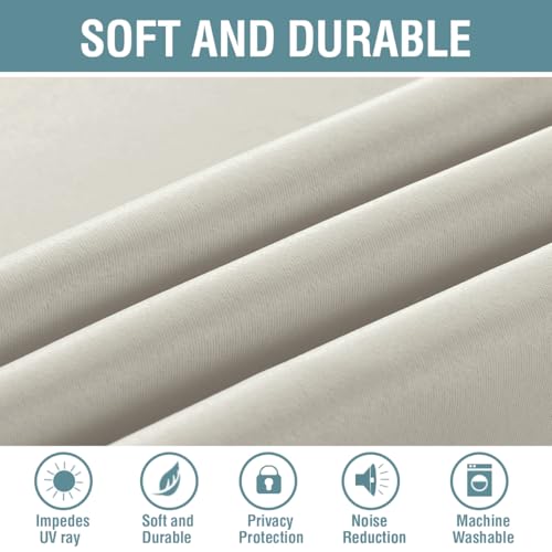 Image of H.VERSAILTEX Blackout Curtain for Living Room Thermal Insulated Window Treatment Curtain Extra Long 108 inch Length Energy Saving Solid Grommet Top Blackout Drape, One Panel, Cream
