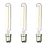 Luxvista 2W Dimmable LED T6.5 Tubular Filament Bulb - BA15D Double Contact Bayonet Base Appliance...