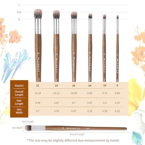 Fuumuui Professional Paint Brush Set, 6Pcs Natural Badger Hair with Dome Shape Blending Mop Oil Paint Brushes for Acrylic Painting Oil and Gouache