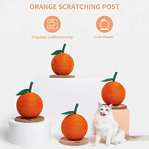 Vetreska Orange Cat Scratching Post, Cat Scratcher With Sisal Rope, Vertical Cat Scratch Post For Cat, Kitten #TOP6