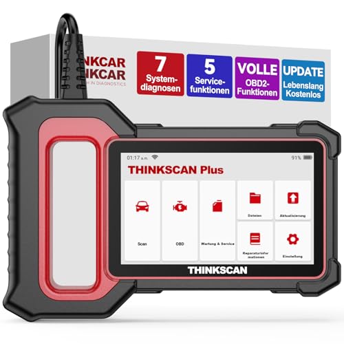 thinkcar OBD2 diagnoseapparaat, ThinkScan Plus S7 diagnoseapparaat auto met 7 systeemdiagnoses (ABS SRS ECM TCM BCM AC IC) en 5 resetfuncties, auto-diagnoseapparaat voor automatische VIN-scan