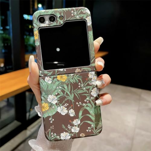Coque Samsung Z Fold5 florale noire mate antichoc