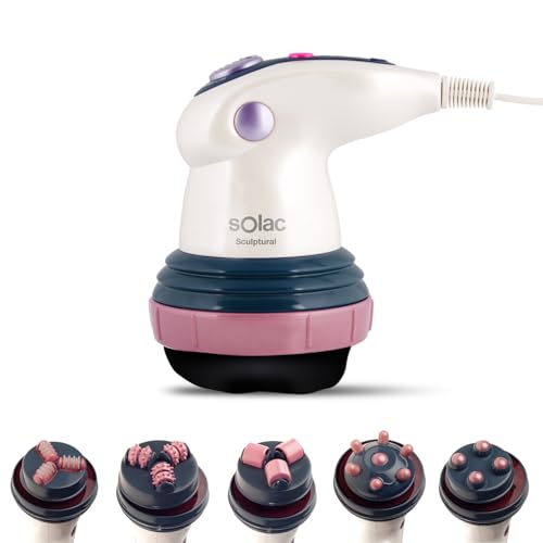 Solac Sculptural ME7711 - Sistema lipo-modelador profesional anticelulítico y para combatir la flacidez, 6 cabezales de tratamiento intercambiables, Color Blanco Perlado