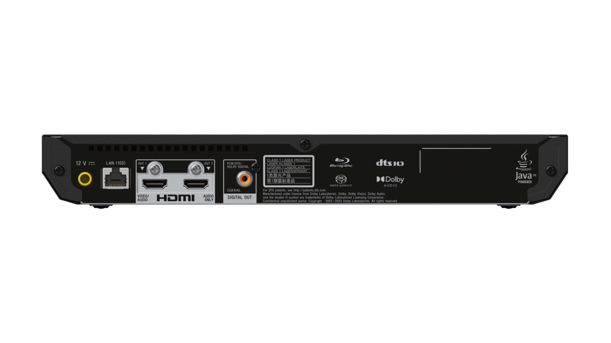 Lecteur Blu-Ray Sony BDP-X700 4K Ultra HD - Audio Haute résolution | HDR10 | Dolby Vision | BT.2020 | Upscaling avancé | Lecteur Universel | HDMI & SPDIF coaxial | UX conviviale