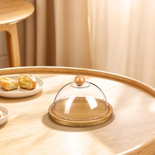 Kichvoe Butter Dish with Lid Glass Cake Dome Cover Cheese Plate with Lid Small Cake Plate with Cover Serving Tray for Dessert Fruit Kitchen Birthday Wedding 7.08 X 7.08 X 4.33 in by Kichvoe - Used condition - Image 2