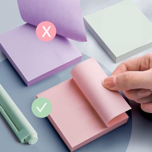 Image of Sticky Notes 400 Sheets Cube (4 Colors x 100 Sheets Each) Aesthetic Sticky Notes for Office, Study, School and Home, Repositionable Notes for Reminders, Planning and Journaling