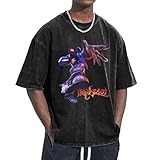 Unisex Limp Rap Rock Bizkit Band T-Shirt Baumwolle T-Shirt Antik Waschverfahren Abgesenkte Schulter Kurzarm für Büro Wochenenden und sportliche Aktivitäten