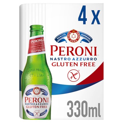 Peroni Nastro Azzurro Gluten Free Lager Beer Bottle 4x330ml