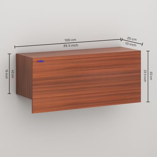 Image of Anikaa EduDesk Wall Mounted Foldable Study Table with Storage Shelves, Floating Wall Desk for Home Office, Laptop & Computer Desk, Engineered Wood, Space-Saving Fold-Down Workstation (DIY Assemble).