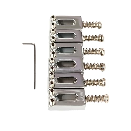 6Pcs 6 String Electric Guitar Saddles Replacement Tremolo Bridge Saddles Zincs Alloy Bridge Saddles